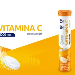 Wzmacnia odporność! Witamina C 1000 mg w tabletkach musujących o smaku pomarańczowym. Wspiera organizm, pomagając w walce z przeziębieniem.