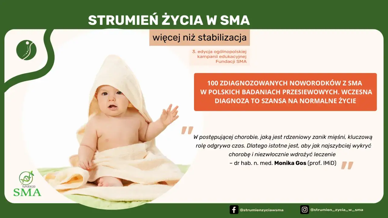 dziecko z SMA, badania przesiewowe noworodków, wczesna diagnoza SMA